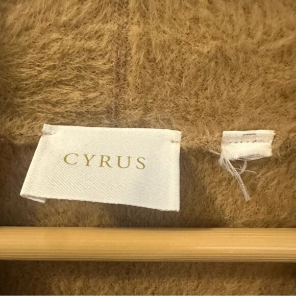 Cyrus Fuzzy Open Front Cardigan Camel Brown Cozy GrandmaCore Size M - Picture 6 of 8